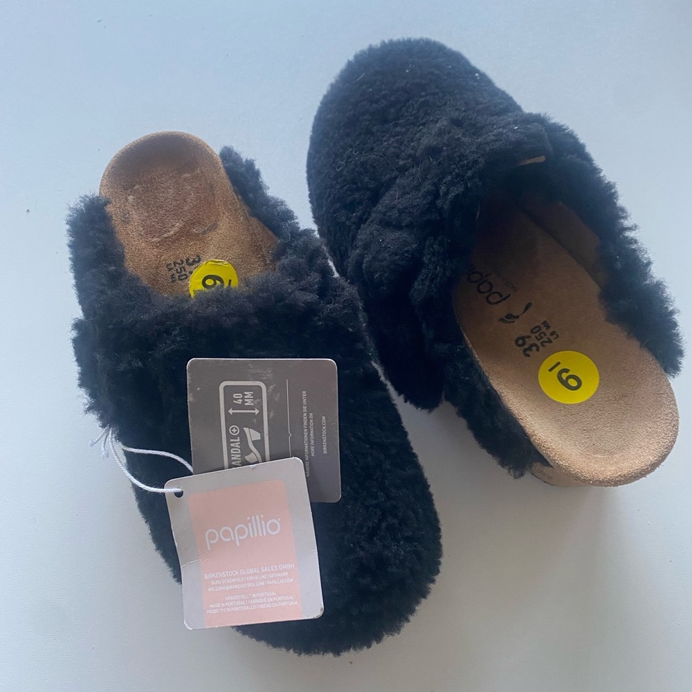 NWT  Birkenstock Papillio The Fanny Shearling Slip-Ons Sz 9 $190